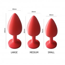 Ecotoy 3lü Anal Tıkaç Seti - 3 Boy Kırmızı (Butt Plug)
