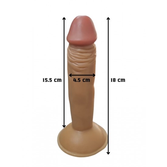FAAK Toptan Seks Oyuncakları, Gerçekçi Testissiz Melez Dildo 18 cm
