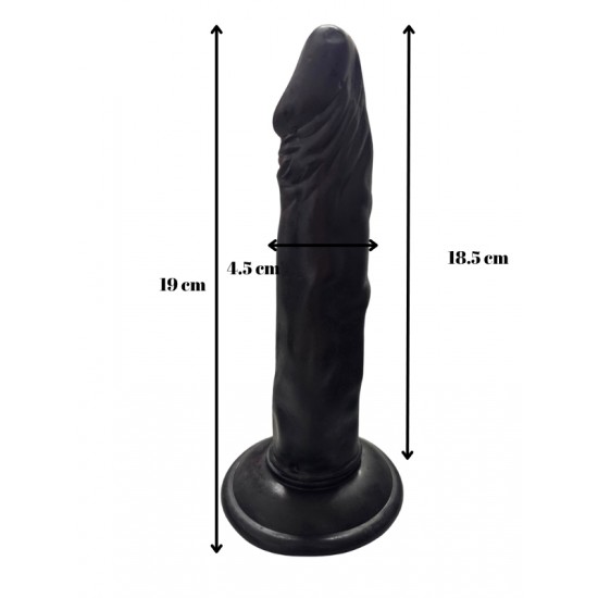 FAAK Toptan Seks Oyuncakları, Gerçekçi Testissiz Siyah Dildo 21 cm