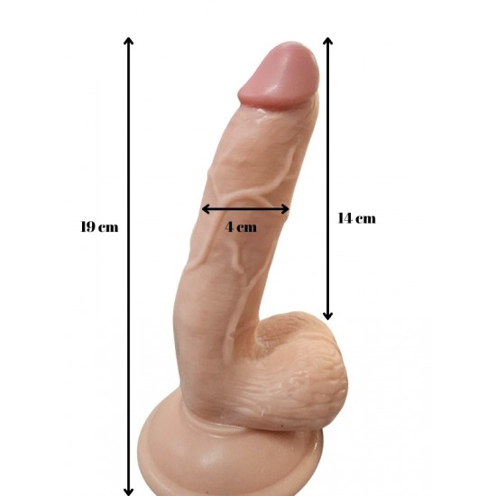 FAAK Toptan Seks Oyuncakları, Gerçekci Titreşimli Kumandalı Realistik Vantuzlu Dildo Vibratör 19cm