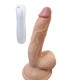 FAAK Toptan Seks Oyuncakları, Gerçekci Titreşimli Kumandalı Realistik Vantuzlu Dildo Vibratör 19cm