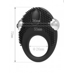 Titreşimli Pili Değiştirilebilir Penis Halkası Siyah