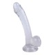 FAAK Toptan Seks Oyuncakları, Vantuzlu Testisli Şeffaf Jel Gerçekçi Dildo 19cm