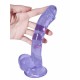 FAAK Toptan Seks Oyuncakları, Mor Jel Gerçekçi Testisli Vantuzlu Dildo 19cm