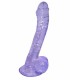 FAAK Toptan Seks Oyuncakları, Mor Jel Gerçekçi Testisli Vantuzlu Dildo 19cm