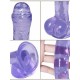 FAAK Toptan Seks Oyuncakları, Mor Jel Gerçekçi Testisli Vantuzlu Dildo 19cm
