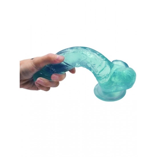 FAAK Toptan Seks Oyuncakları, Vantuzlu Testisli Yeşil Jel Dildo 23cm