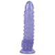 FAAK Toptan Seks Oyuncakları, Vantuzlu Testisli Noktalı Tasarım Mor Jel Dildo 24cm