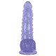 FAAK Toptan Seks Oyuncakları, Vantuzlu Testisli Noktalı Tasarım Mor Jel Dildo 24cm