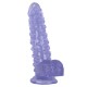 FAAK Toptan Seks Oyuncakları, Vantuzlu Testisli Noktalı Tasarım Mor Jel Dildo 24cm