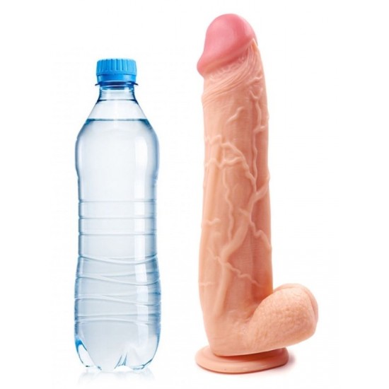 FAAK Toptan Seks Oyuncakları, Gerçekçi Vantuzlu Testisli Dildo 24cm