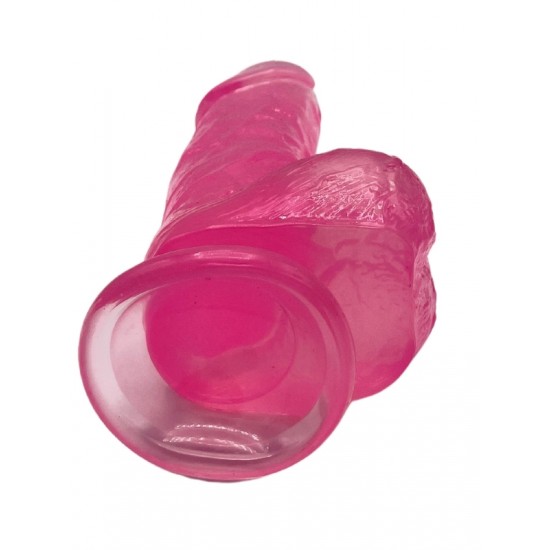 FAAK Toptan Seks Oyuncakları, Pembe Renkli Testisli Vantuzlu Gerçekçi Dildo 23cm