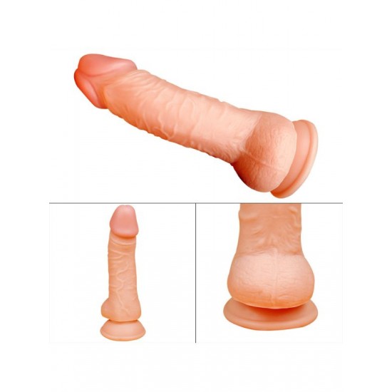FAAK Toptan Seks Oyuncakları, Gerçekçi Vantuzlu Testisli Ten Rengi 20 cm Dildo