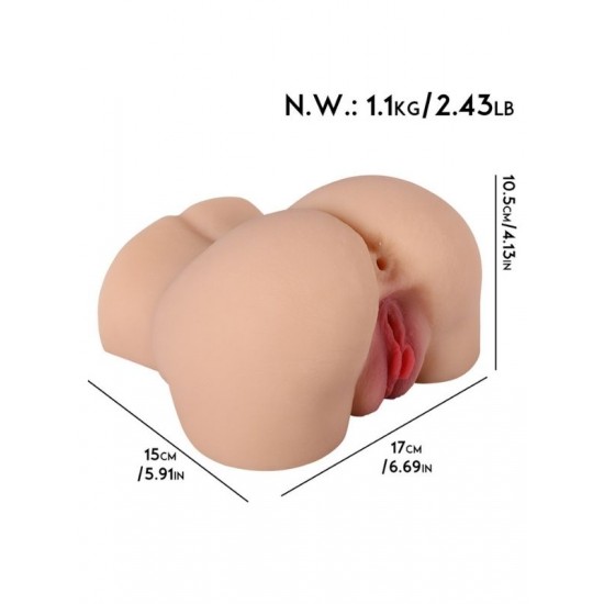 FAAK Toptan Seks Oyuncakları, Realistik Doggy ve Misyoner Pozisyon Gerçekçi Kalça Mastürbatör 1.1kg