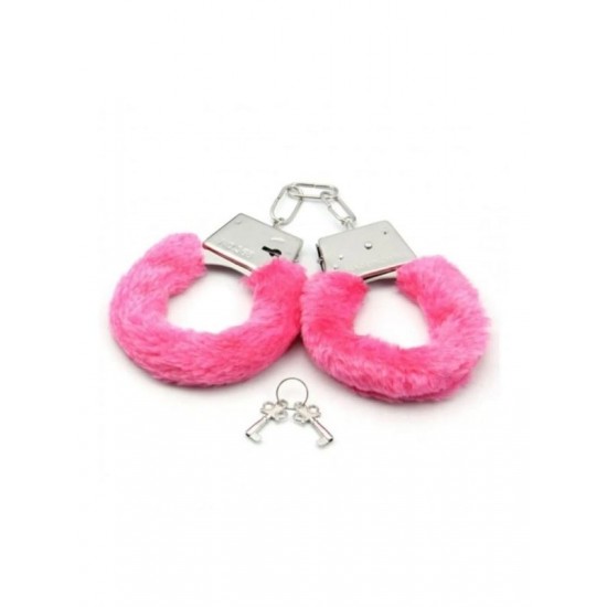 FAAK Toptan Seks Oyuncakları, Fetiş Fantezi Pembe Peluşlu Metal Kelepçe