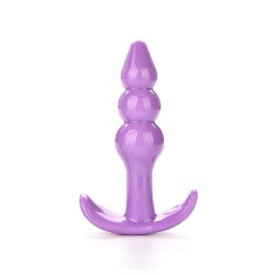 Backpart 3 Boğumlu Silikon Anal Tıkaç - Mor