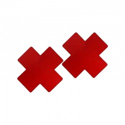 Fetilux Çarpı Şeklinde Göğüs Ucu Kapama Çıkartması - Kırmızı