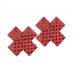 Fetilux Puantiyeli Çapraz Göğüs Ucu Kapama Çıkartması - Kırmızı