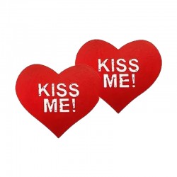 Fetilux Kiss Me Kalp Göğüs Ucu Kapama Çıkartması - Kırmızı