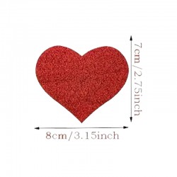 Fetilux Simli Kalp Şeklinde Göğüs Ucu Kapama Çıkartması - Kırmızı