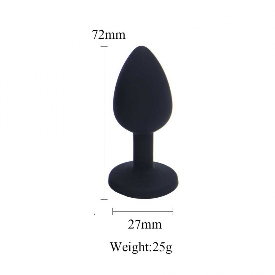 Backpart Taşlı Silikon Anal Tıkaç - Siyah Backpart Taşlı Silikon Anal Tıkaç - Siyah