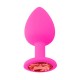 Backpart Taşlı Silikon Anal Tıkaç - Pembe