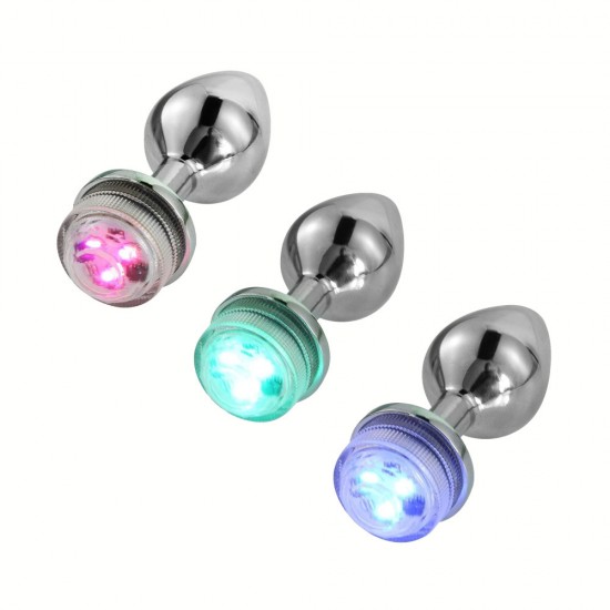 Backpart Uzaktan Kumandalı LED Işıklı Paslanmaz Çelik Anal Tıkaç Backpart Uzaktan Kumandalı LED Işıklı Paslanmaz Çelik Anal Tıkaç