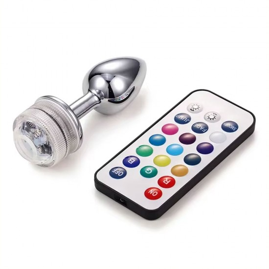 Backpart Uzaktan Kumandalı LED Işıklı Paslanmaz Çelik Anal Tıkaç Backpart Uzaktan Kumandalı LED Işıklı Paslanmaz Çelik Anal Tıkaç