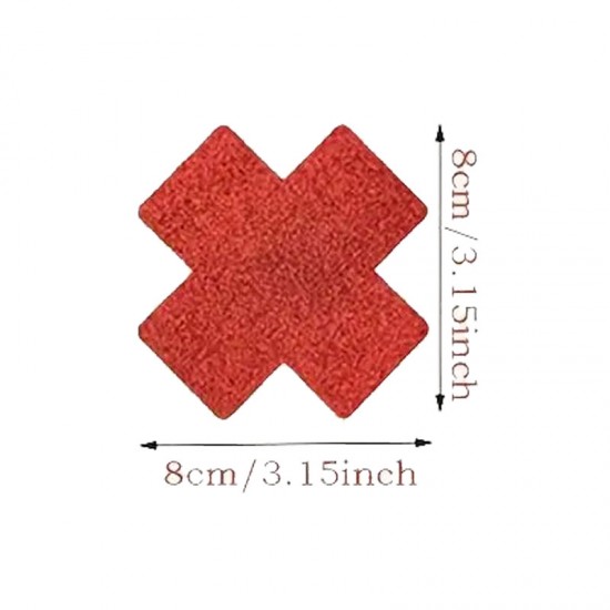 Fetilux Çapraz Simli Göğüs Ucu Kapama Çıkartması - Kırmızı