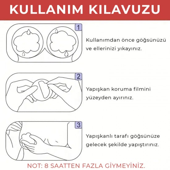 Fetilux Çapraz Simli Göğüs Ucu Kapama Çıkartması - Kırmızı