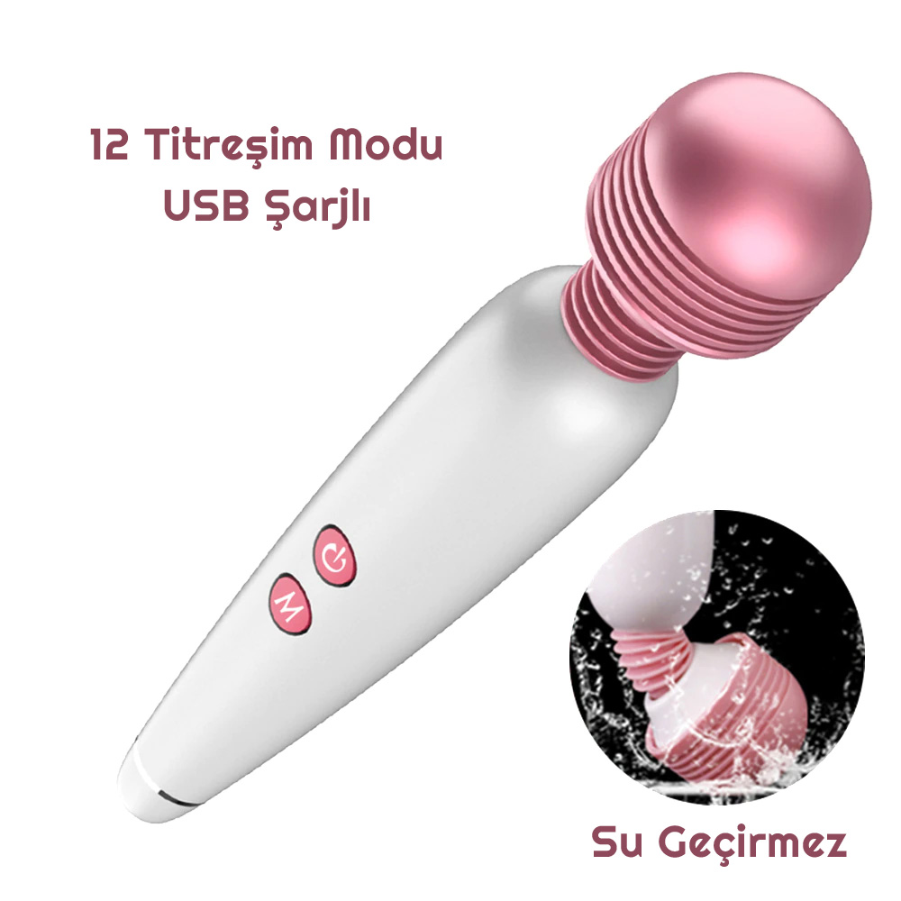 Vibex USB Şarjlı 12 Hızlı Wand Vibratör Vibex USB Şarjlı 12 Hızlı Wand Vibratör