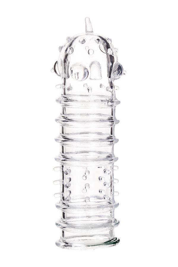 Tırtıklı Noktalı Şeffaf 15.3cm Penis Kılıfı